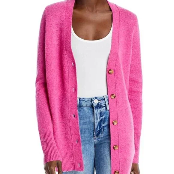 C by Bloomingdale's Cashmere Pink Grandfather Cardigan NWT Size S - Picture 4 of 5